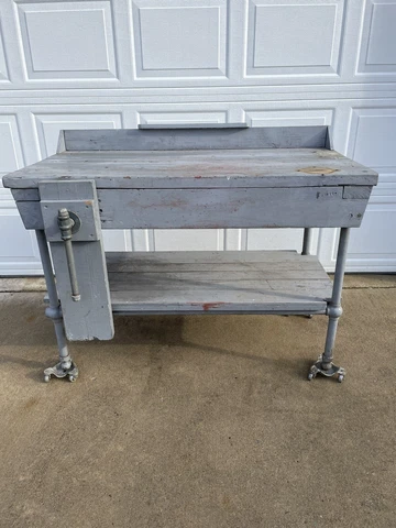 Antique Workbench Industrial Kitchen Island Bar Counter Desk Country Home Table Cover