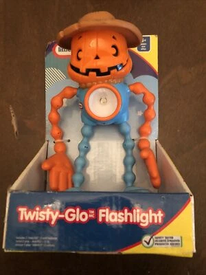 Vtg 1990s Little Tikes Twisty-Glo Flashlight, Scarecrow Pumpkin Unusual Fun! - Imagem 1 de 4