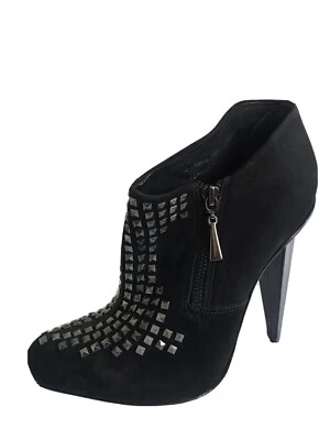 TOPSHOP BOUTIQUE SEXY BOTAS DE CUERO NEGRO CON TACHUELAS BOTINES UK 7 EU 40 US 9.5 NUEVO EN CAJA Foto 1 de 4