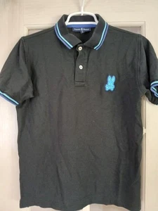 Psycho Bunny Polo Shirt Boy XL 18/20 Youth Kid Black Short Sleeve Cotton EUC - Picture 1 of 6