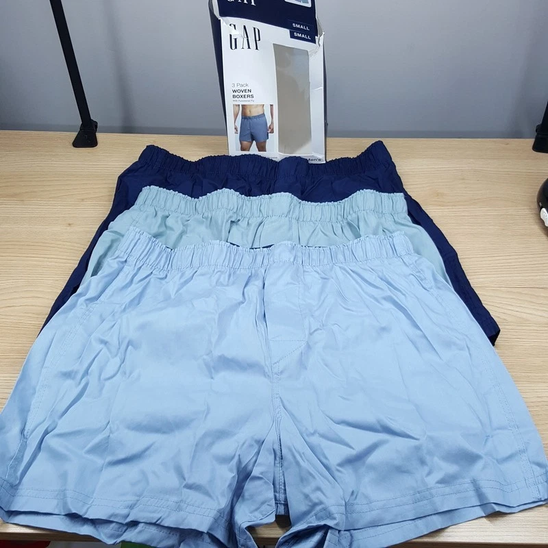 GAP сплетенный боксер шорты мужской маленький твердый синий темно-синий 3-Pack функциональный мухи - Изображение 1 из 4