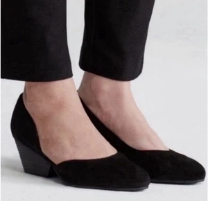 Eileen Fisher Hilly Suede d'Orsay Pump Black Women’s size 8 New With Out Box - Picture 1 of 12
