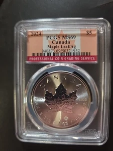 2024 CANADA S$5 MAPLE LEAF SILVER COIN NGC MS69 SKU 8145228-032 - Picture 1 of 2