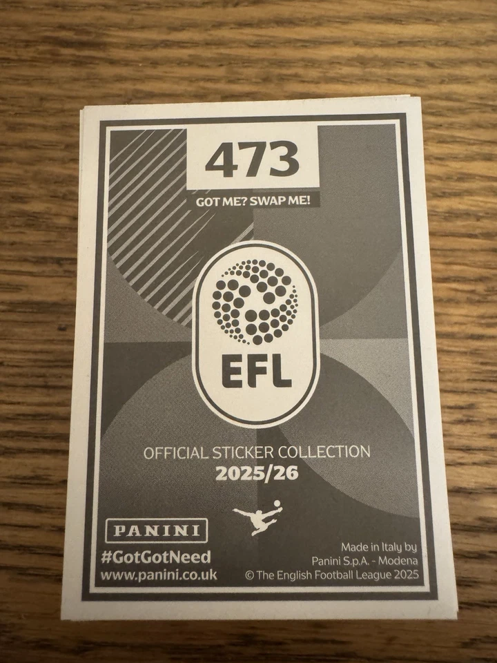 Pegatinas Panini EFL 2025/26 473-692 Foto 1 de 1