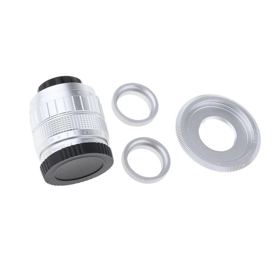 35mm f1.7 CCTV Lens+C Mount Adapter+2 Macro Rings for Sony Nex Camera - Image 1 of 1