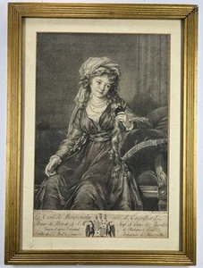 Antique Etching Portrait Countess Yekaterina Skavronskaya 1791 By Morghen 19x14” - Picture 1 of 18