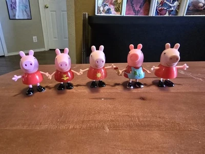 Figuras de juguete de plástico de Peppa Pig dibujos animados sueltos Foto 1 de 3