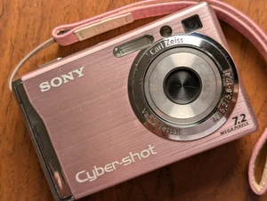 Sony Cyber-shot DSC-W80 Digital Camera 7.2MP 3X ZoomJapanese Only pink Excellent - Picture 1 of 10