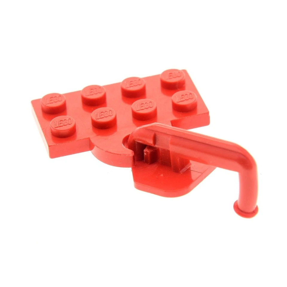 1x Lego Kupplung Platte 2x4 rot modifiziert offen Haken Lok Zug Anhänger 737bc01 - Bild 1 von 1