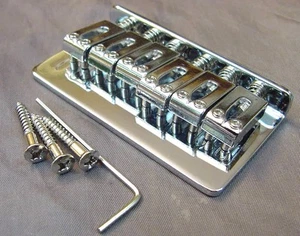 CHROME HARDTAIL ELECTRIC GUITAR BRIDGE - Picture 1 of 3