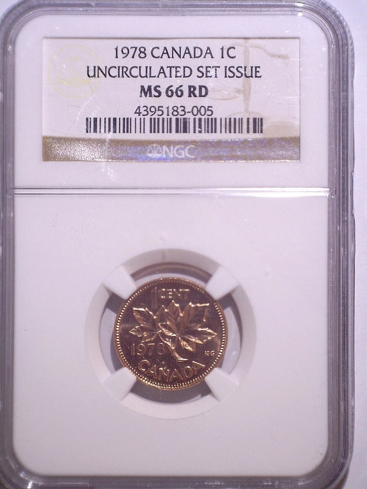 1978 NGC MS66RD Canada Small One Cent - Uncirculated Set Issue  - Penny - 1C RED - Image 1 of 2