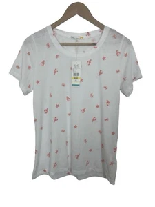 C&C California Womens The Karlie Tee Crab Star Print White Size Medium NWT - Picture 1 of 6