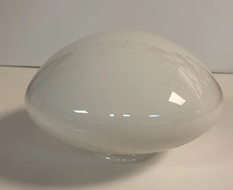 Vintage Glass Light Fixture Cover White round 8" wide 3" opening Cover