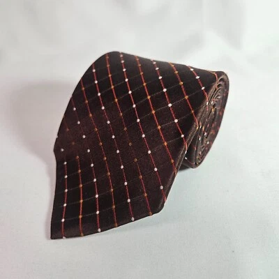 Галстук ручной работы Geoffrey Beene 100% шелк геометрический коричневый 3,75 дюйма x 59 дюймов - Изображение 1 из 4