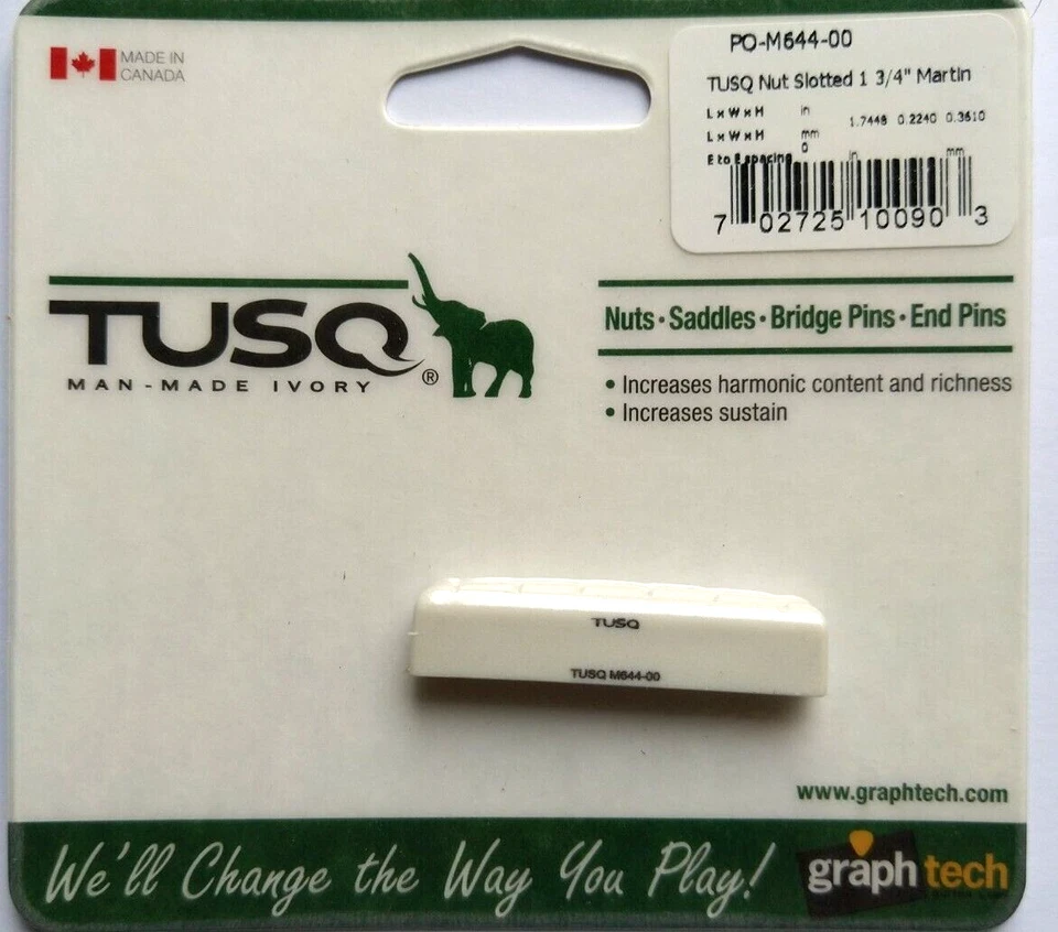 Graph Tech Tusq Nut PQ-M644-00 (Martin) Silla Acústica, Blanca - Imagen 1 de 1