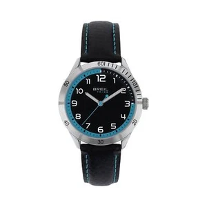 Breil Tribe Mate EW0621 Black Leather Carbon Blue Numbers Watch 36mm - Picture 1 of 2