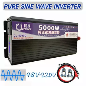 Pure Sine Wave Power Inverter 5000W DC 48V to 220V AC w/LCD Display for Car RV - Picture 1 of 5