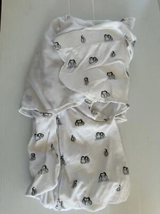 Halo Schlafsack Swaddle NB 0-3 Monate 100% Baumwolle Pinguin Design - Bild 1 von 3