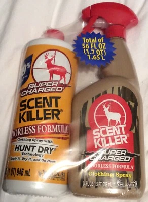 Spray para ropa Scent Killer fórmula inodora con recarga 56 fl oz ¡Totalmente nuevo! Foto 1 de 2