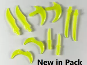 LEGO Minifigure Knife Green Yellow Ninja 10 Pieces Weapons Set Pack SIckle Hooks - Picture 1 of 1