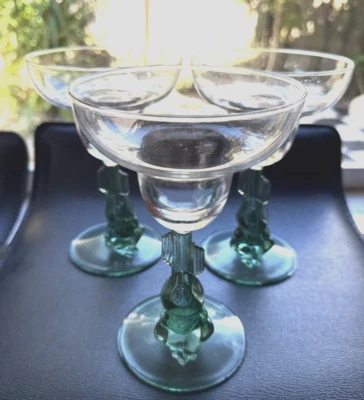 Cristal D’Arques-Durand Green Cactus, Man In Sombrero Margarita Glasse, 10oz mbc Foto 1 de 4