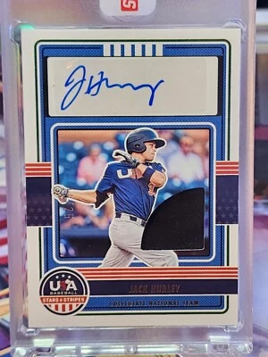 2023 Panini Collegiate National Team Jack Hurley Fielding Glove Auto /25 - Image 1 of 2