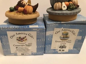 Our America Gift Original Candle Toppers Cornucopia Elegent Fruit New Old Stock - Picture 1 of 9