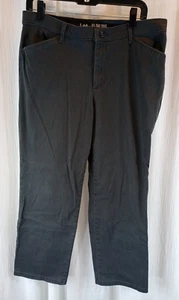 LEE All Day Women's Pants Straight Leg Dark Grey Size 12P Petites Soft Mid Rise - Picture 1 of 16