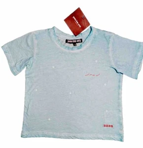 Peace Love World Girl's Size 6 Teal Blue Shirt Embroidered Reach For Stars New - Picture 1 of 8
