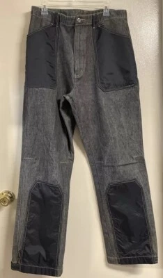 Vaqueros skater vintage pierna ancha Roca usar negro holgado denim Rap art Y2K 36/34 Foto 1 de 4