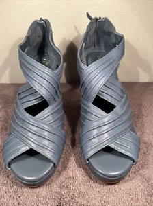 Cole Haan sky blue NWOB open toe wedge hi heels US Womens sz 5.5 B - Picture 1 of 6