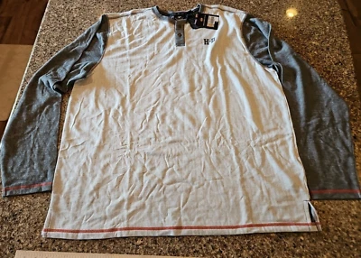 HARLEY DAVIDSON Gray Henley Long Sleeve mens Shirt 2XL 96407-18VM/022L NWT  - Imagem 1 de 4