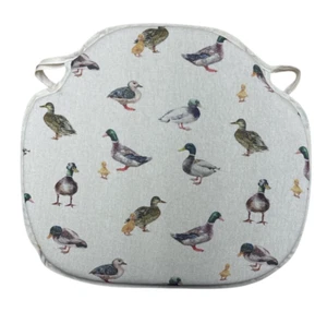 Mallard Ducks Large Spindle Back Tie-On Seat Pad. Kitchen/Dining - Picture 1 of 5