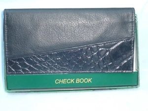 Alligator "Gator" skin WILDLIFE Leather Checkbook NIB by Rico black+ - Picture 1 of 10