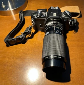 Vintage Nikon EM Black body + Kiron 80-200mm F/4.5 Macro 55 MC Lens **READ** - Picture 1 of 13