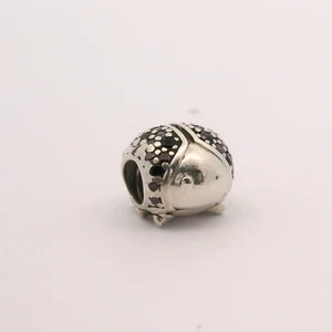 Authentic Silver PANDORA Sparkling Red & Black Ladybug Charm 791484CFR - Picture 1 of 4