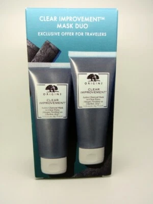 ORIGINS Set Clear Improvement Duo Active Charcoal Mask x2 75ml each, SEALED - Image 1 of 4