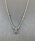 Sterling 1 mm Snake Chain 17 Inch Infinity Triangle With Sterling Beads