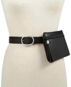 INC International Concepts Womens Tassel Belt Bag (Black/Silver, M) - Picture 1 of 1