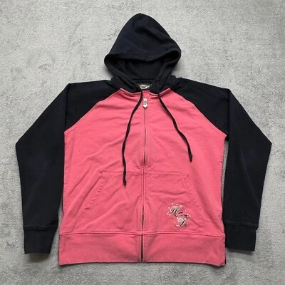 Sudadera con capucha Harley Davidson cremallera completa para mujer grande rosa motociclista motociclista Foto 1 de 4