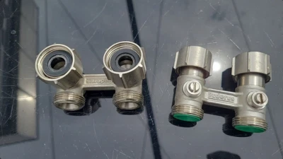 Buderus Heizkörper Heizung Hahnblock 3/4" 1x Durchgangsform und 1x Eckform 90° - Bild 1 von 3
