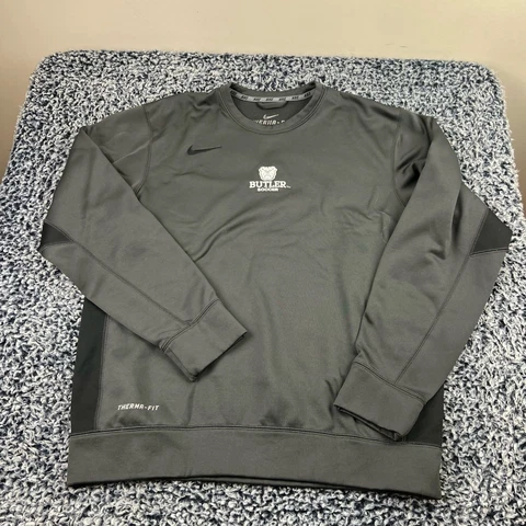 Nike Butler Bulldogs Soccer Sweatshirt Mens Medium Gray Crew Neck Therma Fit Cover