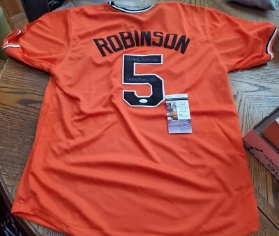 Nice Autographed Orioles Brooks Robinson Custom Jersey JSA 1983 Hall of Fame HOF - Image 1 of 4