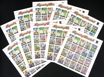 BELOW FACE! #3408 BASEBALL LGNS. WHOLESALE LOT of (10) SHEETS. F-VF NH. BCV $290 - Image 1 of 2