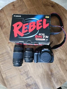 Canon EOS Rebel T3i 600D Digital Camera W/ 18-55mm + 75-300mm Lens & Accessories - Picture 1 of 13