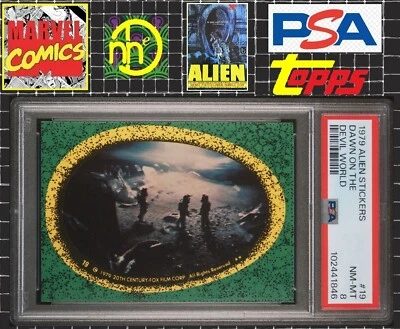 1979 Topps Alien Sticker - 19 Dawn on the Devil World - PSA 8 NM-MT - Image 1 of 4