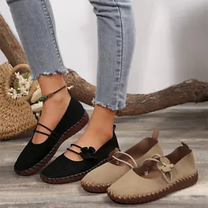 Sandalias para mujer estilo francés Rrtro suela suave cómodas pregregantes madre zapatos planos - Imagen 1 de 8