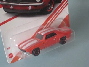 Chevy Camaro 1969 Matchbox carrocería roja coche muscular modelo de juguete edición de EE. UU. en BP - Imagen 1 de 2