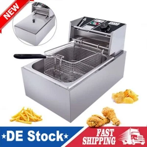 2500W 6L Friteuse Edelstahl Profi Küche Kaltzonen Elektrische Fritteuse Frittöse - Bild 1 von 14