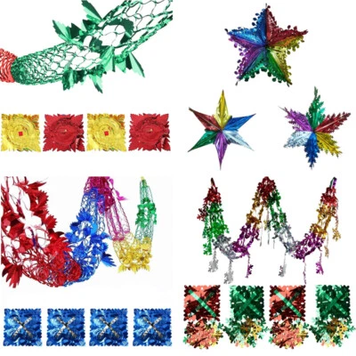 JUNHAO-SHOP 3/4X Large Multi Colour Christmas Foil Ceiling Garland Hanging Xmas Decoration